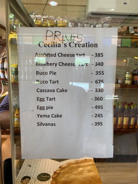 cecilia's tagaytay menu|Cecilia's Buco Pie, Tarts and Pasalubong desserts, .
